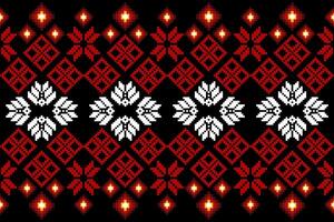 Pixel pattern ethnic oriental traditional fabric pattern textile African Indonesian vector