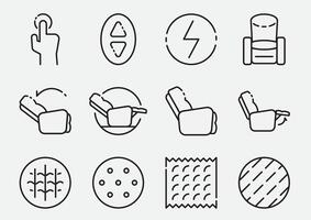 eléctrico sillón reclinable icono conjunto vector