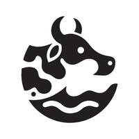 minimalist cow logo on a white background vector