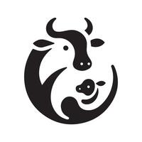 minimalista vaca logo en un blanco antecedentes vector