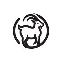 minimalist goat logo on a white background vector