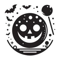 minimalist Halloween logo on a white background vector