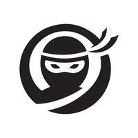 minimalista ninja logo en un blanco antecedentes vector