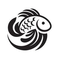 minimalist fish logo on a white background vector