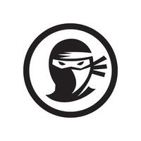 minimalist ninja logo on a white background vector