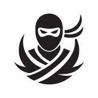 minimalist ninja logo on a white background vector