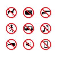 Set of prohibited icons illustration vector