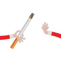 Man give cigarette, no smoking, concept of stop sharing tobacco vector