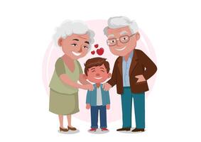 Grandparents, Grandson, Happy Grandparents Day, vector