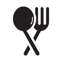 minimalist fork and spoon logo on a white background vector