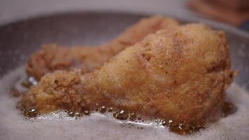 Fried chicken in deep fry video