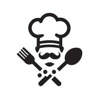 minimalista cocinero logo en un blanco antecedentes vector