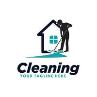cleaning service logo design template vector