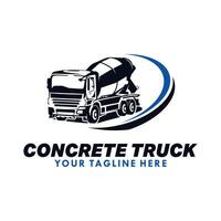 concrete mixer truck logo template vector