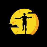 Running Man silhouette Logo Design vector