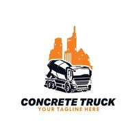 concrete mixer truck logo template vector