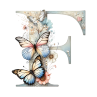 Watercolor Butterfly Alphabet Clipart Our Watercolor Butterfly Alphabet Clipart is a meticulously crafted digital collection that brings the elegance of butterflies right to your fingertips png