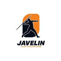 Javelin silhouette Logo Design vector