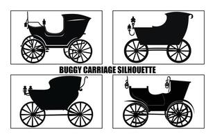 Buggy Carriage Set, silhouettes of Buggy Carriage black Clipart Collection vector