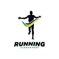 corriendo hombre silueta logo diseño vector