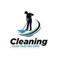 cleaning service logo design template vector