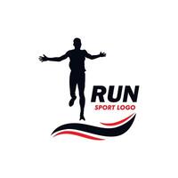 Running Man silhouette Logo Design vector
