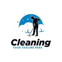 cleaning service logo design template vector