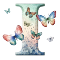 Watercolor Butterfly Alphabet Clipart Our Watercolor Butterfly Alphabet Clipart is a meticulously crafted digital collection that brings the elegance of butterflies right to your fingertips png