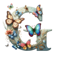 Watercolor Butterfly Alphabet Clipart Our Watercolor Butterfly Alphabet Clipart is a meticulously crafted digital collection that brings the elegance of butterflies right to your fingertips png