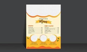 Modern Fast food Restaurant Menu Template vector