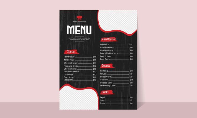 Modern Fast food Restaurant Menu Template