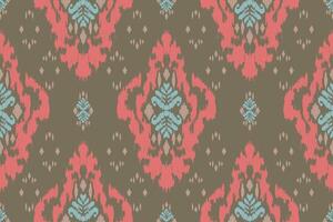 ikat tribal indio sin costura modelo. étnico azteca tela alfombra mandala ornamento nativo boho cheurón textil.geometrico africano americano oriental tradicional ilustraciones. bordado estilo. vector