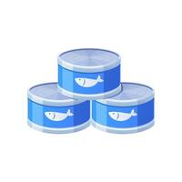 Sardine cans isolated on white background. vector