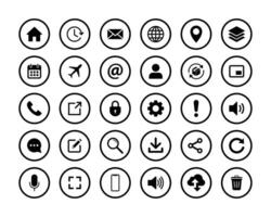 Contact information icons for business card. Web icon set symbol vector