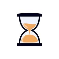 Hourglass icon on white background. Hourglass that is about to run out of time. vector