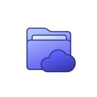 cloud folder icon with outline vector