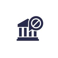 bank sanctions icon, pictogram vector