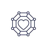 core values line icon with a heart vector