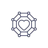 core values line icon with a heart vector