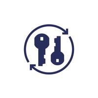 change keys icon on white vector