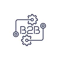 B2B icon, Business to business line vector