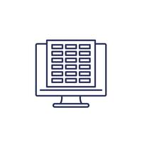 online spreadsheets line icon, vector