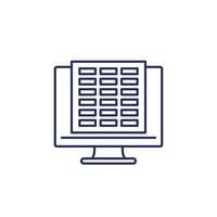 online spreadsheets line icon, vector