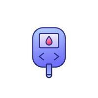 Glucose monitor, glucometer icon with outline vector