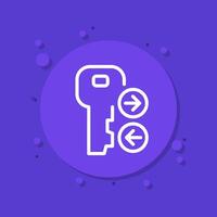 Key exchange line icon vector