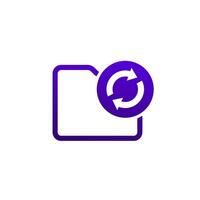 refresh folder icon, pictogram vector