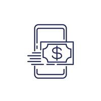 fast money transfer line icon on white vector