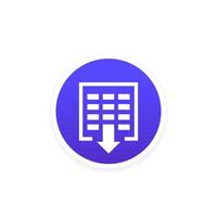 xls file icon, download spreadsheet document vector