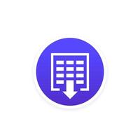 xls file icon, download spreadsheet document vector