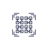 pattern recognition line icon on white vector